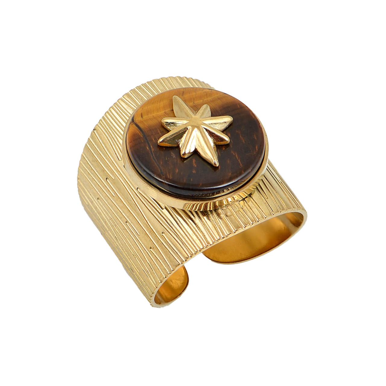 COMPASS OF LIFE RING BROWN